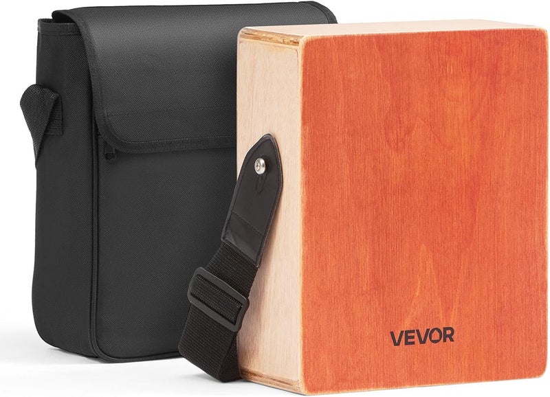 VEVOR درام صندوق كاجون، مع أوتار جيتار داخلية، صندوق إيقاع خشبي خفيف الوزن، آلة درام من خشب البتولا المحمولة مع حقيبة سفر، حزام قابل للتعديل، للمبتدئين والمحترفين، 11 × 9 × 4 بوصة - Image 1